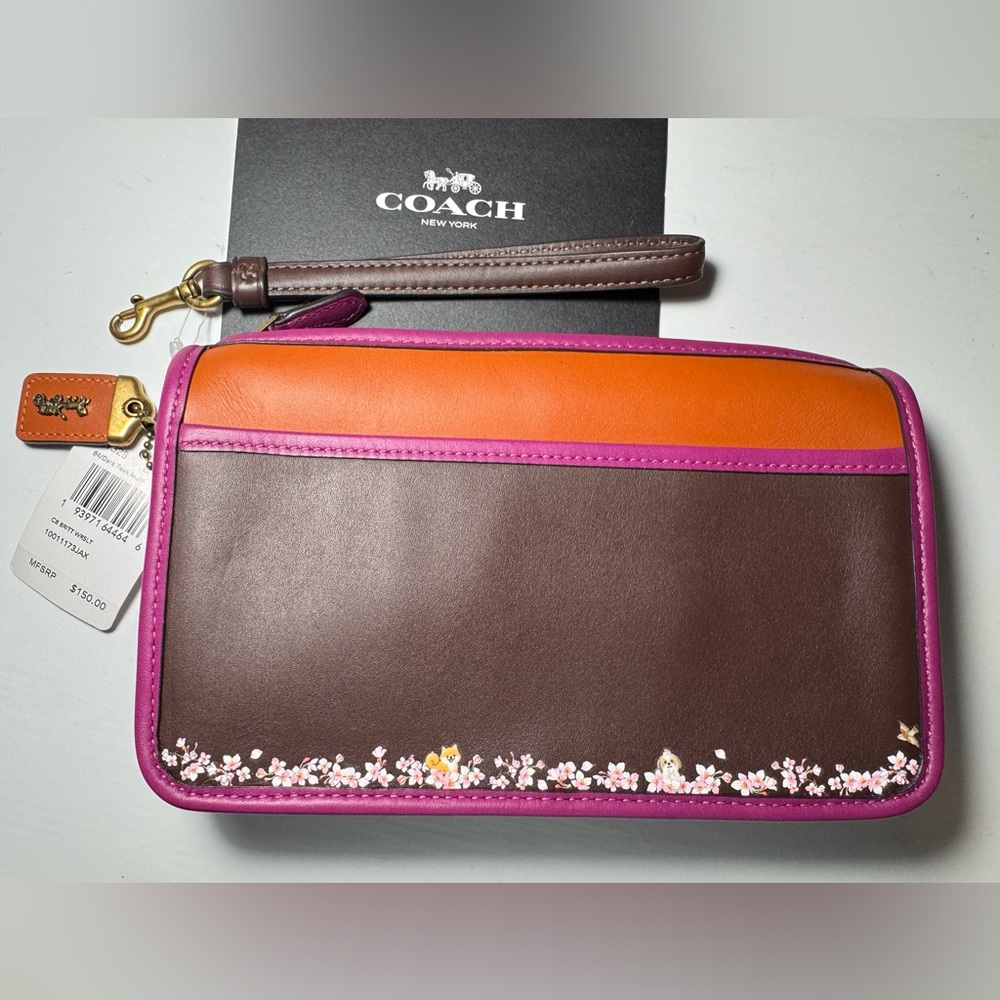 NWT Coach 1941  Britt Wristlet Pouch In Colorblock